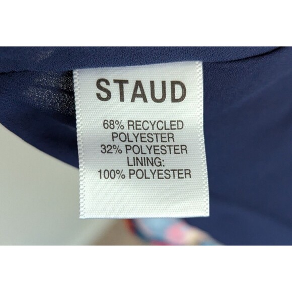 STAUD Milla Mini Dress Womens Size 2 Rainbow Flower Market Puff Sleeve Dress NWT - Picture 5 of 8